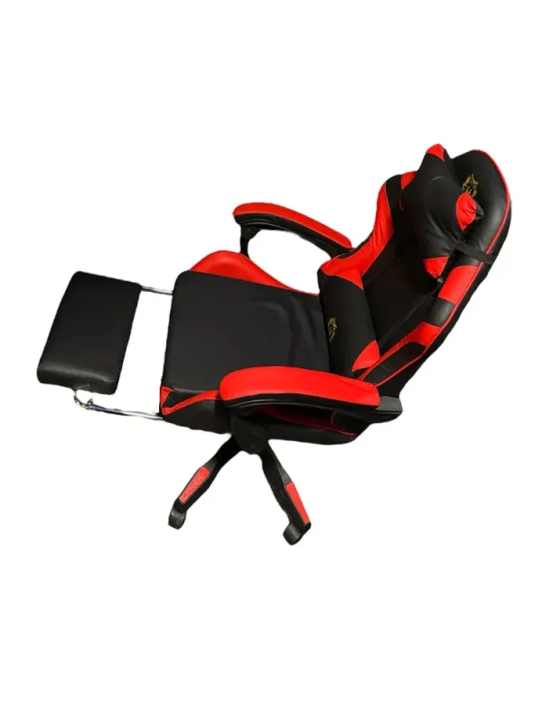 Геймерське крісло Primaveo з ергономічними подушками та висувною підставкою для ніг, Чорний/Червоний (G1154) - изображение 6