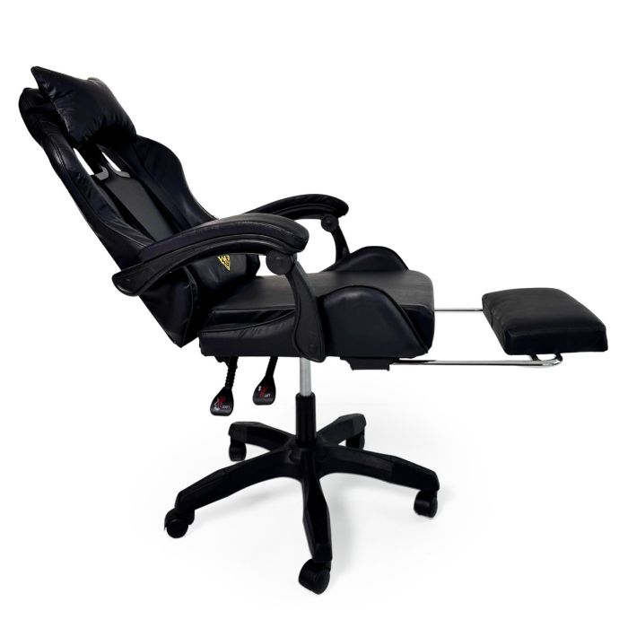 Геймерське крісло Primaveo з ергономічними подушками та висувною підставкою для ніг, Чорний (G1158) - изображение 4