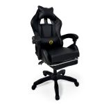 Геймерське крісло Primaveo з ергономічними подушками та висувною підставкою для ніг, Чорний (G1158)