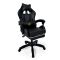 Геймерське крісло Primaveo з ергономічними подушками та висувною підставкою для ніг, Чорний (G1158)