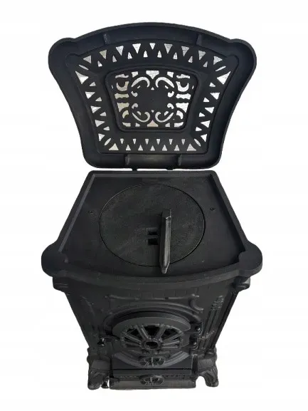 Чавунна піч-камін "Koza" Ingrid Ambra 9 кВт (дровʼяна) обігрів - до 100 м², Чорна (G1009) - зображення 4