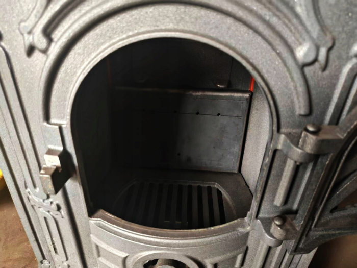 Чавунна піч-камін "Koza" Ingrid Ambra 9 кВт (дровʼяна) обігрів - до 100 м², Чорна (G1009) - зображення 7