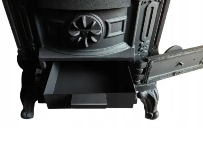 Чавунна піч-камін "Koza" Ingrid Ambra 9 кВт (дров’яна) обігрів - до 100 м², Золотисто-мідна (G1010) - изображение 9