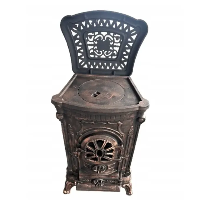 Чавунна піч-камін "Koza" Ingrid Ambra 9 кВт (дров’яна) обігрів - до 100 м², Золотисто-мідна (G1010) - изображение 4