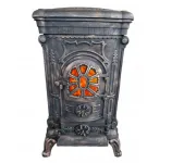 Чавунна піч-камін "Koza" Ingrid Ambra 9 кВт (дров’яна) обігрів - до 100 м², Золотисто-мідна (G1010)