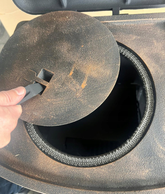 Чавунна піч-камін "Koza" Ingrid Ambra 9 кВт (дров’яна) обігрів - до 100 м², Золотисто-мідна (G1010) - зображення 6