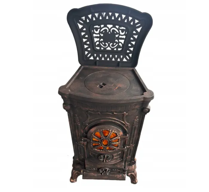 Чавунна піч-камін "Koza" Ingrid Ambra 9 кВт (дров’яна) обігрів - до 100 м², Золотисто-мідна (G1010) - изображение 3