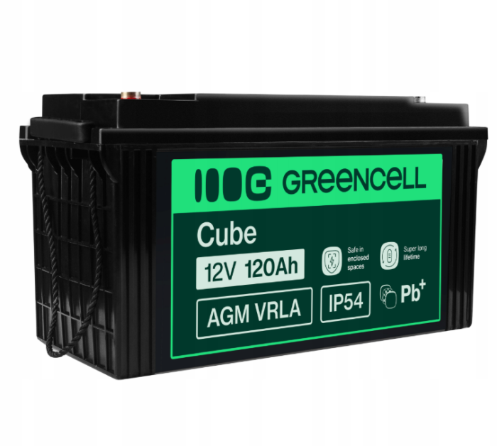 Акумулятор Green Cell AGM VRLA 12V 120Ah IP54 не потребує облуговування (термін служби - 5 років) (AGM31) - зображення 1