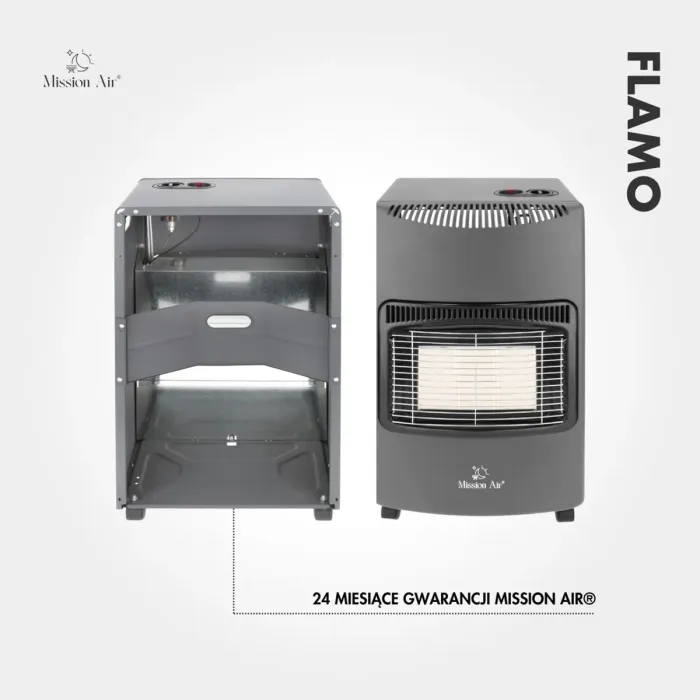 Портативний газовий обігрівач FLAMO 3 режими потужності (1400 Вт, 2750 Вт, 4100 Вт) + шланг + редуктор, Польща (G1013) - зображення 3