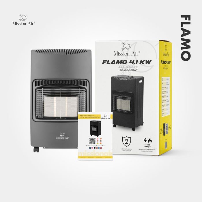 Портативний газовий обігрівач FLAMO 3 режими потужності (1400 Вт, 2750 Вт, 4100 Вт) + шланг + редуктор, Польща (G1013) - зображення 10