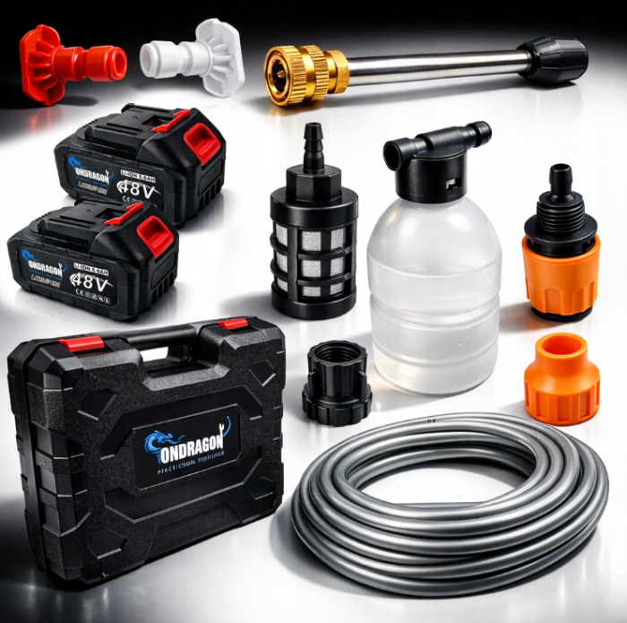 Акумуляторна мийка високого тиску Ondragon 48V + 2 акумулятори (Польща) (OD9011B) - зображення 8