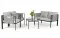 Комплект садових меблів IBIZA eDomator на 4 особи, металевий, з сірими подушками (Польща) (14-192)