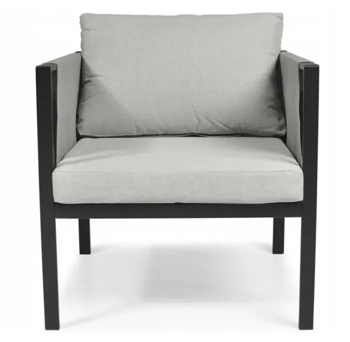 Комплект садових меблів IBIZA eDomator на 4 особи, металевий, з сірими подушками (Польща) (14-192) - зображення 6