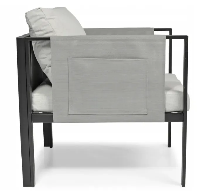 Комплект садових меблів IBIZA eDomator на 4 особи, металевий, з сірими подушками (Польща) (14-192) - зображення 7