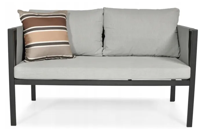 Комплект садових меблів IBIZA eDomator на 4 особи, металевий, з сірими подушками (Польща) (14-192) - зображення 10