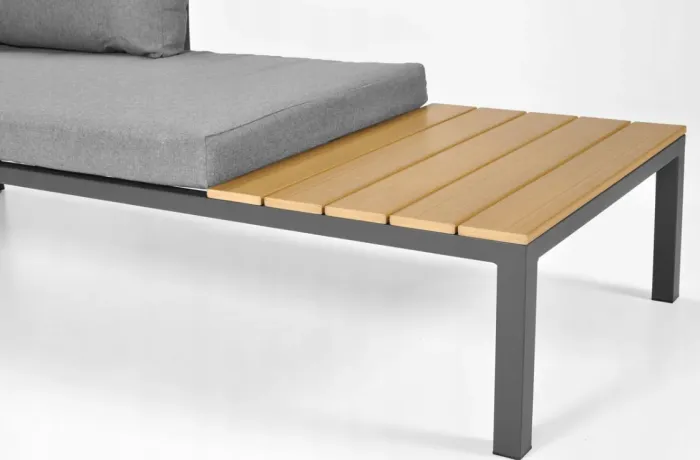 Комплект садових меблів LAGOS (кутовий диван + столик) зі сталі, з подушками, Сірий (Польща) (14-212) - зображення 6