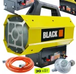 Газовий обігрівач / Газова теплова гармата (дуйка) 30 кВт BLACK (Пропан/Бутан) + шланг і редуктор (Польща) (55064)