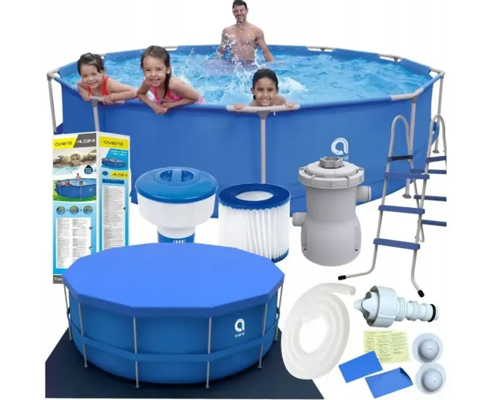 Круглий каркасний басейн Avenli (450 х 90 см), Синій (В0033) - зображення 1