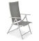 Складний садовий стілець MODENA eDomator алюмінієвий з регулюванням спинки, Срібний (Польща) (10-013)