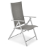 Складний садовий стілець MODENA eDomator алюмінієвий з регулюванням спинки, Срібний (Польща) (10-013)