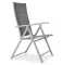 Складний садовий стілець MODENA eDomator алюмінієвий з регулюванням спинки, Срібний (Польща) (10-013)