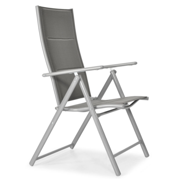 Складний садовий стілець MODENA eDomator алюмінієвий з регулюванням спинки, Срібний (Польща) (10-013) - зображення 2