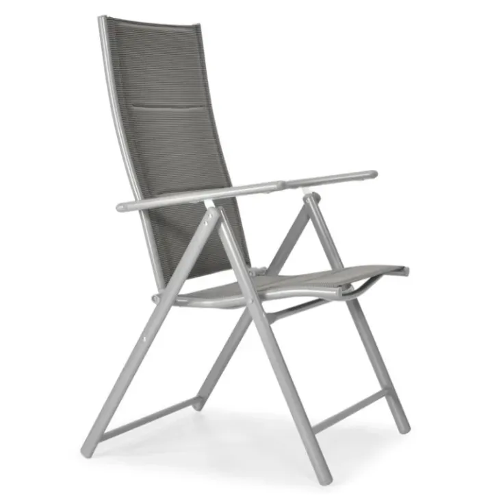 Складний садовий стілець MODENA eDomator алюмінієвий з регулюванням спинки, Срібний (Польща) (10-013) - зображення 2