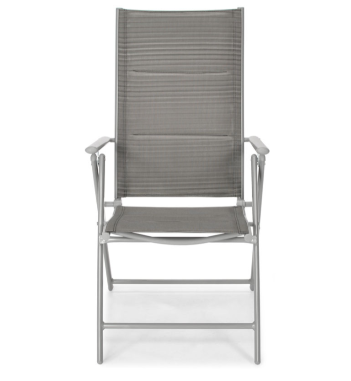 Складний садовий стілець MODENA eDomator алюмінієвий з регулюванням спинки, Срібний (Польща) (10-013) - зображення 4