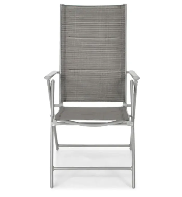 Складний садовий стілець MODENA eDomator алюмінієвий з регулюванням спинки, Срібний (Польща) (10-013) - зображення 4