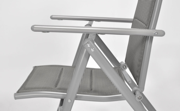 Складний садовий стілець MODENA eDomator алюмінієвий з регулюванням спинки, Срібний (Польща) (10-013) - зображення 5