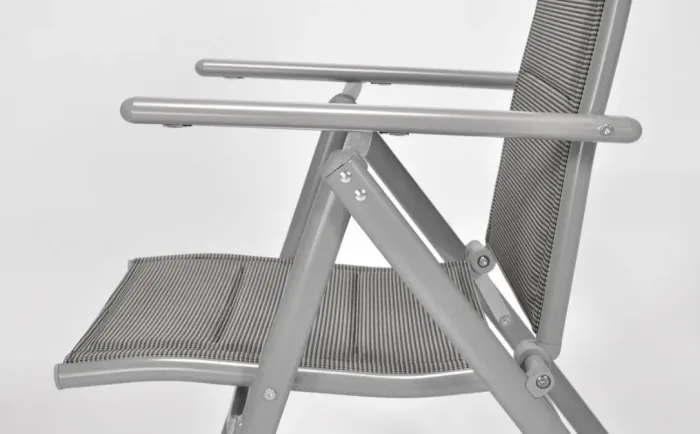 Складний садовий стілець MODENA eDomator алюмінієвий з регулюванням спинки, Срібний (Польща) (10-013) - зображення 5