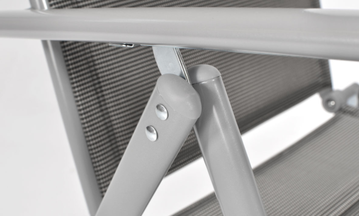 Складний садовий стілець MODENA eDomator алюмінієвий з регулюванням спинки, Срібний (Польща) (10-013) - зображення 7