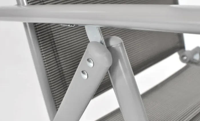 Складний садовий стілець MODENA eDomator алюмінієвий з регулюванням спинки, Срібний (Польща) (10-013) - зображення 7