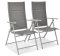 Складний садовий стілець MODENA eDomator алюмінієвий з регулюванням спинки, Срібний (Польща) (10-013)