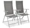Складний садовий стілець MODENA eDomator алюмінієвий з регулюванням спинки, Срібний (Польща) (10-013)