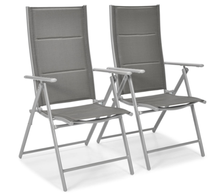 Складний садовий стілець MODENA eDomator алюмінієвий з регулюванням спинки, Срібний (Польща) (10-013) - зображення 3