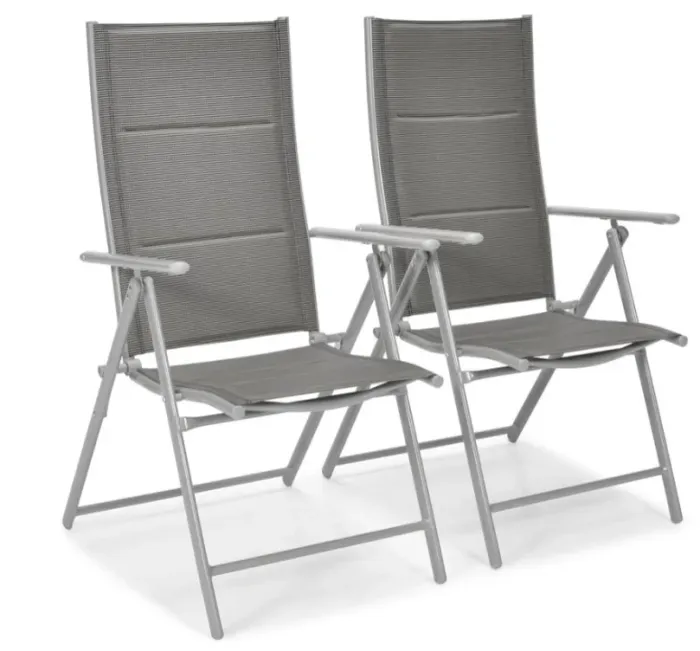 Складний садовий стілець MODENA eDomator алюмінієвий з регулюванням спинки, Срібний (Польща) (10-013) - зображення 3