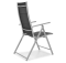 Складний садовий стілець MODENA eDomator алюмінієвий з регулюванням спинки, Срібно-чорний (Польща) (10-014)