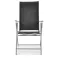 Складний садовий стілець MODENA eDomator алюмінієвий з регулюванням спинки, Срібно-чорний (Польща) (10-014)
