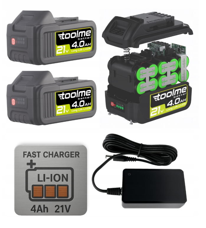 Акумуляторна мийка високого тиску Toolme TM280 PRO BRUSHLESS 450 Вт з алюмінієвою помпою, 2 АКБ 21В, піногенератор (Польща) (TM280) - изображение 9