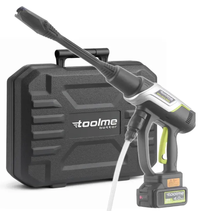 Акумуляторна мийка високого тиску Toolme TM280 PRO BRUSHLESS 450 Вт з алюмінієвою помпою, 2 АКБ 21В, піногенератор (Польща) (TM280) - зображення 10
