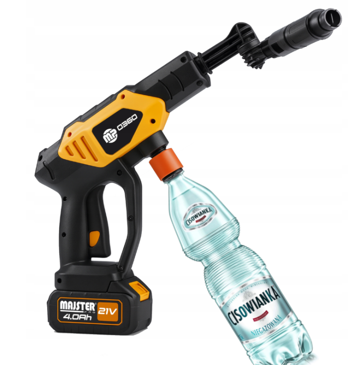 Акумуляторна мийка високого тиску MAJSTER PRO MP-0360 1000 Вт 60 бар, 2 АКБ 4Ah, піногенератор (Польща) (MP0360) - изображение 3
