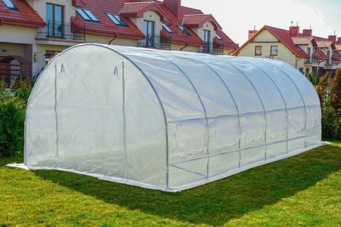 Садова теплиця 18 м² (6 х 3 х 2 м) з армованою плівкою UV-4, з вікнами, Біла (Польща) (1463) - зображення 4
