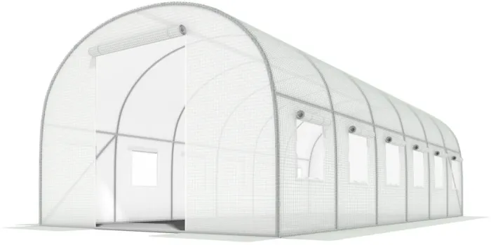 Теплиця садова 24 м² Funfit Garden (8 х 3 х 2 м) з армованою плівкою UV-4, з вікнами, Прозора (Польща) (4812) - зображення 2