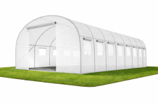 Теплиця садова 24 м² Funfit Garden (8 х 3 х 2 м) з армованою плівкою UV-4, з вікнами, Прозора (Польща) (4812)