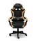 Геймерське крісло Primaveo з ергономічними подушками та висувною підставкою для ніг, Чорний/Золотий (G1110)
