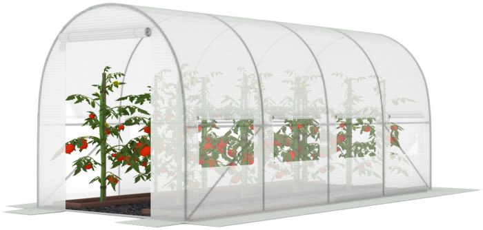Садова теплиця 10 м² (4 х 2,5 х 2 м) з армованою плівкою UV-4, з вікнами, Біла (Польща) (1560) - изображение 2