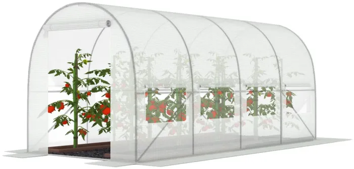Садова теплиця 10 м² (4 х 2,5 х 2 м) з армованою плівкою UV-4, з вікнами, Біла (Польща) (1560) - зображення 2
