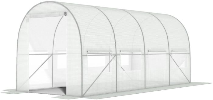 Садова теплиця 10 м² (4 х 2,5 х 2 м) з армованою плівкою UV-4, з вікнами, Біла (Польща) (1560) - изображение 3