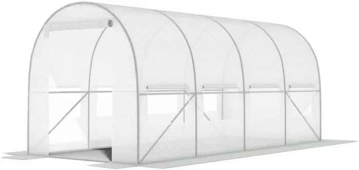 Садова теплиця 10 м² (4 х 2,5 х 2 м) з армованою плівкою UV-4, з вікнами, Біла (Польща) (1560) - зображення 3